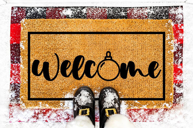 Welcome - Christmas Ornament Doormat SVG So Fontsy Design Shop 