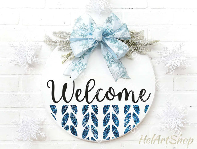 Welcome Christmas Sign Svg, Knit Pattern Svg SVG _HelArtShop_ 