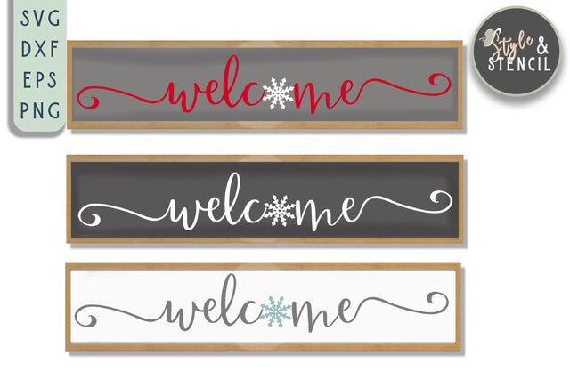 Welcome Christmas SVG | Christmas | Snowflake SVG Style and Stencil 