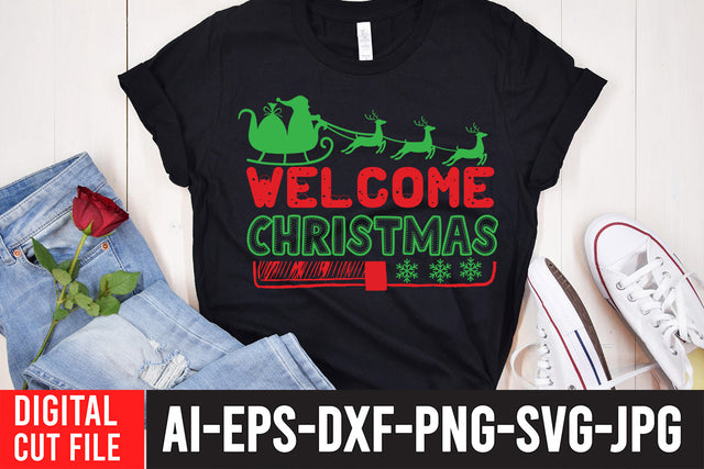 Welcome Christmas SVG Cut File SVG BlackCatsMedia 