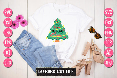 Welcome Christmas SVG Cut File SVG Newmockups 