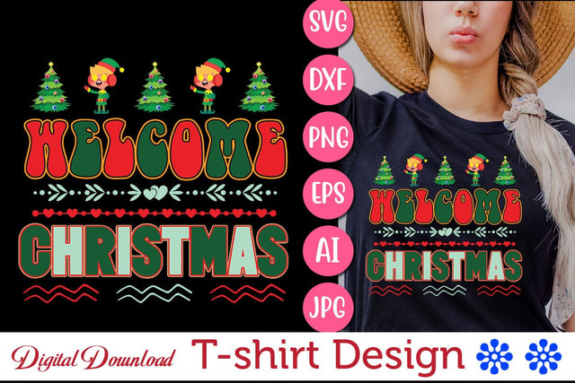 Welcome Christmas SVG Cut File SVG Newmockups 