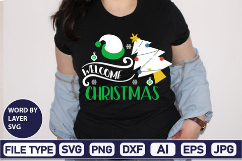 Welcome Christmas SVG Cut File SVGs,Quotes and Sayings,Food & Drink,On Sale, Print & Cut SVG DesignPlante 503 