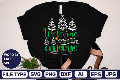 Welcome Christmas SVG Cut File SVGs,Quotes and Sayings,Food & Drink,On Sale, Print & Cut SVG DesignPlante 503 