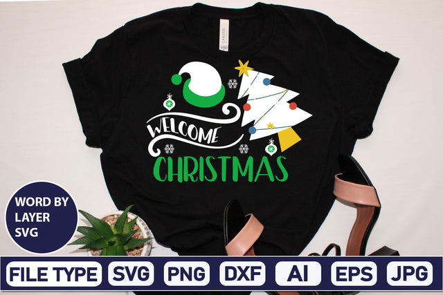 Welcome Christmas SVG Cut File SVGs,Quotes and Sayings,Food & Drink,On Sale, Print & Cut SVG DesignPlante 503 