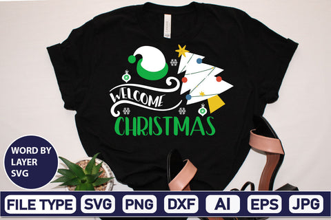 Welcome Christmas SVG Cut File SVGs,Quotes and Sayings,Food & Drink,On Sale, Print & Cut SVG DesignPlante 503 