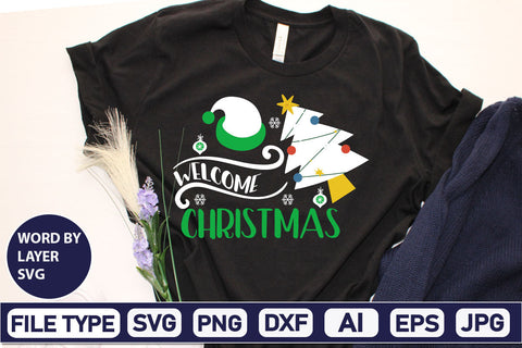 Welcome Christmas SVG Cut File SVGs,Quotes and Sayings,Food & Drink,On Sale, Print & Cut SVG DesignPlante 503 