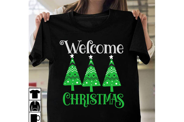 Welcome Christmas SVG Cut File, Welcome Christmas Sublimation Design, Christmas SVG Quotes, Merry Christmas SVG Design, Christnmas Sublimation PNG SVG BlackCatsMedia 