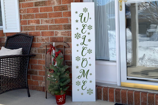 Welcome Christmas Vertical Porch Sign SVG SVG zoellartz 