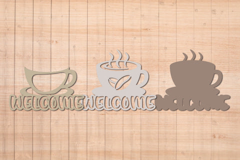 Welcome Coffee Sign - Layered Door Sign SVG SVG Slim Studio 