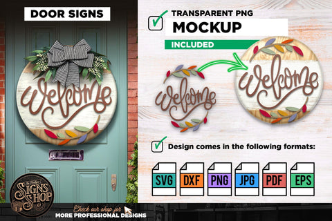 Welcome colorful leafs | FALL SVG Sign SVG The Vintage Signs Shop 