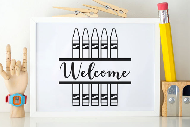 Welcome - Crayons Sign SVG Sublimatiz Designs 