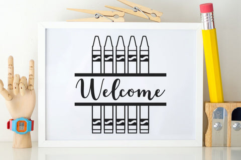 Welcome - Crayons Sign SVG Sublimatiz Designs 