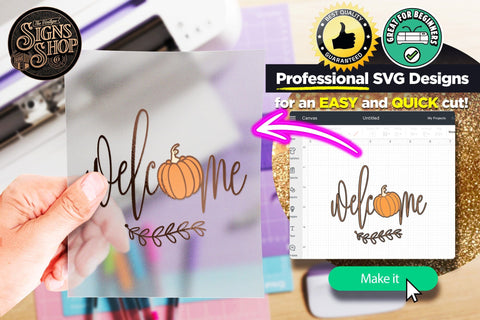 Welcome cute pumpkin | FALL SVG Sign SVG The Vintage Signs Shop 