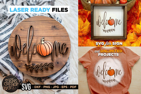 Welcome cute pumpkin | FALL SVG Sign SVG The Vintage Signs Shop 