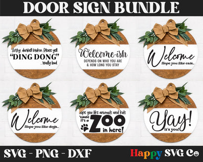 Welcome Door Sign SVG Bundle SVG The Happy SVG Co 