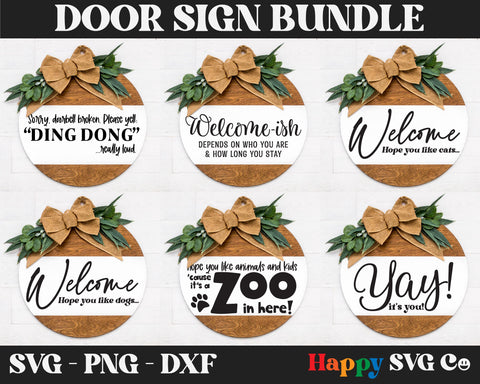 Welcome Door Sign SVG Bundle SVG The Happy SVG Co 