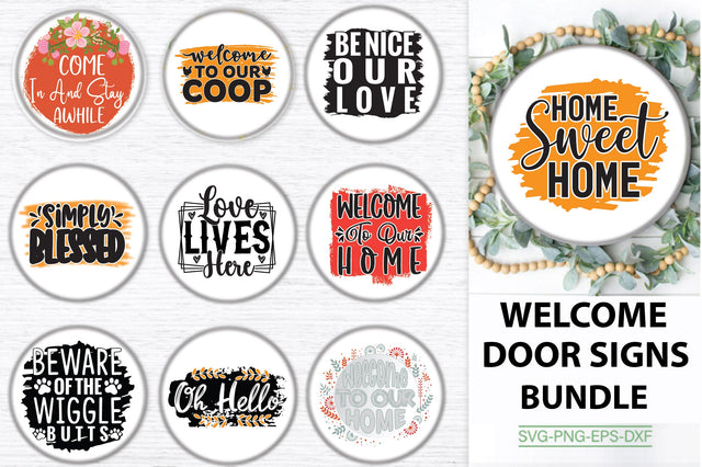 Welcome Door Signs Bundle SVG Creativeart88 