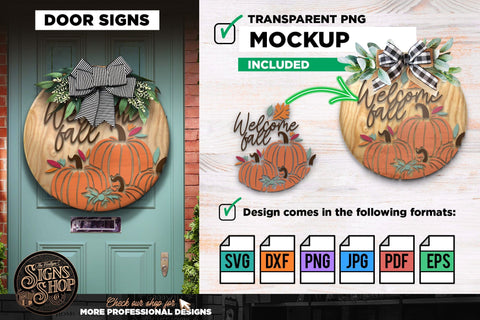 Welcome fall 3 Pumpkins | FALL SVG Sign SVG The Vintage Signs Shop 