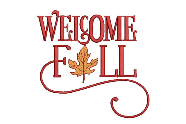 Welcome Fall Embroidery Design, Machine Embroidery Design,Autumn leaves,4 sizes. SVG ArtEMByNatalia 