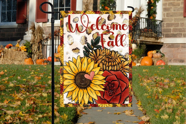 Welcome Fall, Garden Flag Template, Png Sublimation Design Sublimation Keepsake Treasures Designs LLC. 