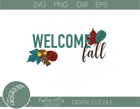 Welcome Fall Horiziontal SVG SVG Linden Valley Designs 