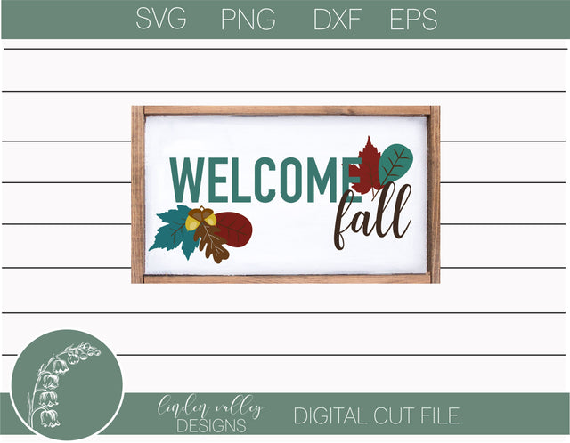 Welcome Fall Horiziontal SVG SVG Linden Valley Designs 