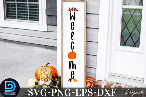 Welcome, Fall Porch Sign Svg Bundle SVG DESIGNISTIC 