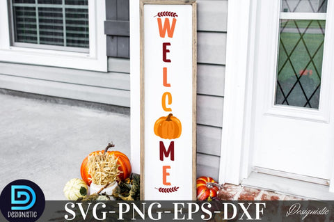 Welcome, Fall Porch Sign Svg Bundle SVG DESIGNISTIC 
