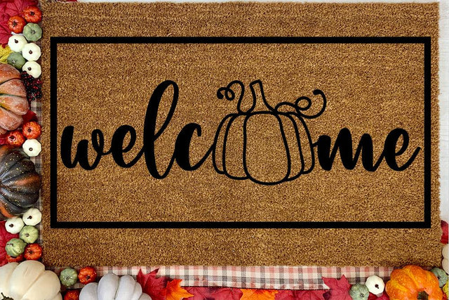 Welcome - Fall Pumpkin SVG for Doormat SVG So Fontsy Design Shop 