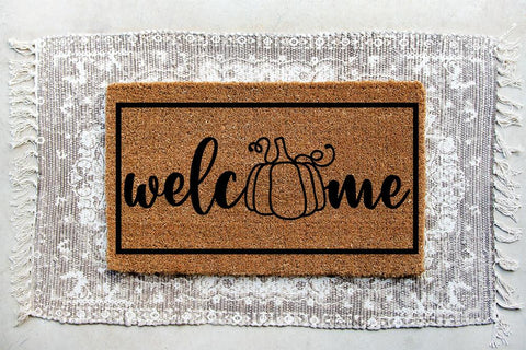 Welcome - Fall Pumpkin SVG for Doormat SVG So Fontsy Design Shop 