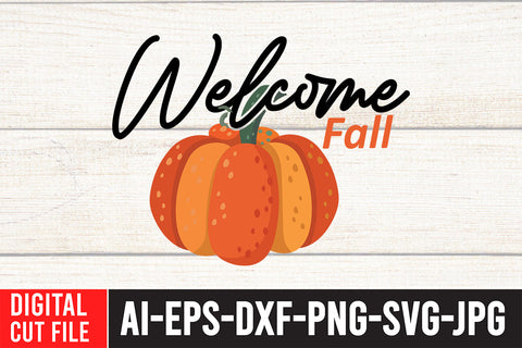 Welcome Fall SVG Cut File SVG BlackCatsMedia 