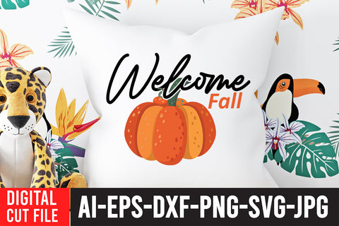 Welcome Fall SVG Cut File SVG BlackCatsMedia 