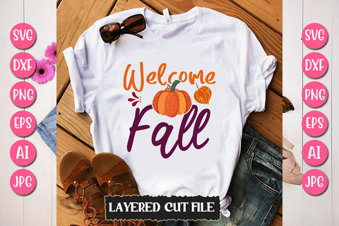 Welcome Fall SVG Cut File SVG Newmockups 