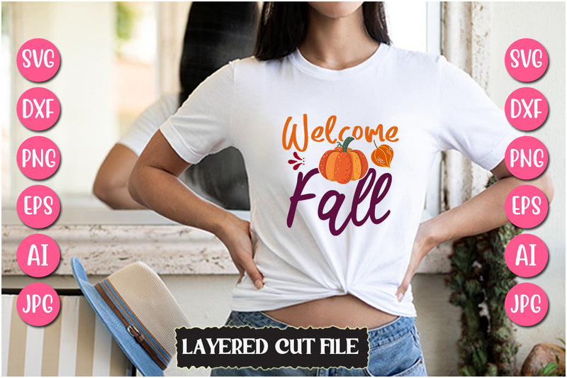 Welcome Fall SVG Cut File SVG Newmockups 