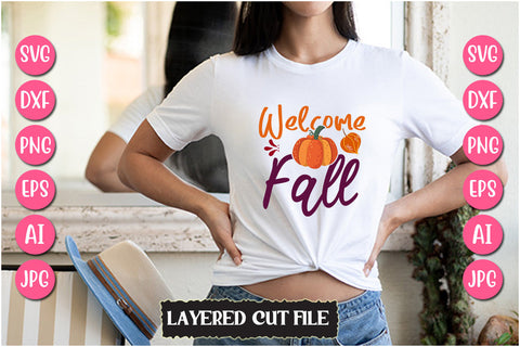 Welcome Fall SVG Cut File SVG Newmockups 