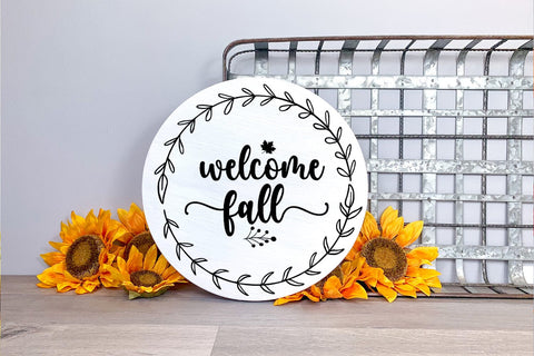 Welcome Fall SVG I Fall Door Sign SVG I Fall Sign SVG PNG SVG Happy Printables Club 