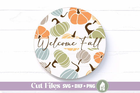 Welcome Fall SVG, Pumpkin Sign Design SVG LilleJuniper 