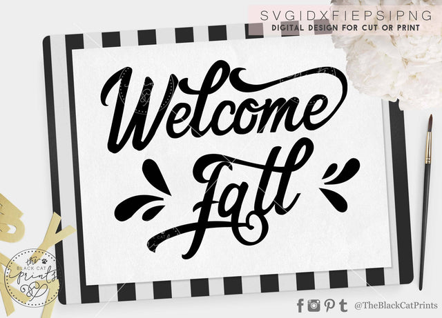 Welcome Fall | Thanksgiving cut file SVG TheBlackCatPrints 