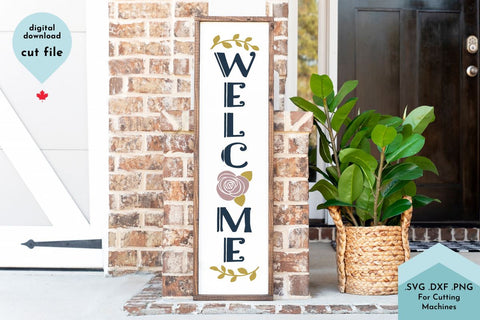 Welcome Flower SVG Porch Sign Cut File SVG Lettershapes 