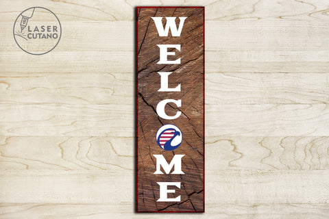 WELCOME for 4th of JULY Multilayer Laser Cut Files, Mini Design Bundles, Vertical Sign SVG LaserCutano 