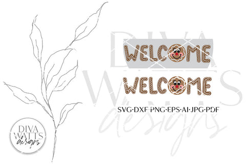Welcome Gingerbread SVG | Winter / Christmas Door Hanger Design SVG Diva Watts Designs 