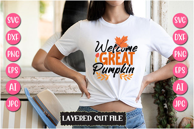 Welcome Great Pumpkin SVG Cut File SVG Newmockups 