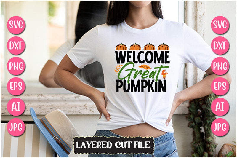 Welcome Great Pumpkin SVG Cut File SVG Newmockups 