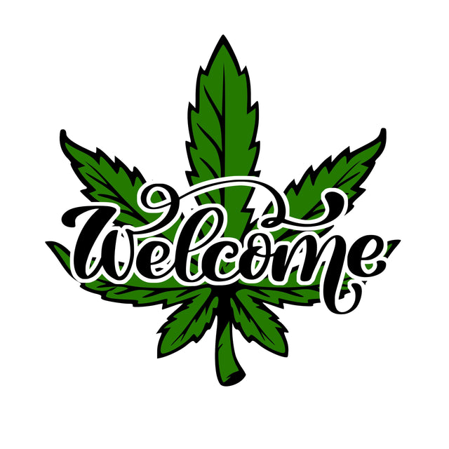 welcome Green Pot leaf PNG Download, png files Cricut, files for Silhouette, Digital Download, png Design, Cricut files, pot leaf silhouette Sublimation Whitetailcrafts 