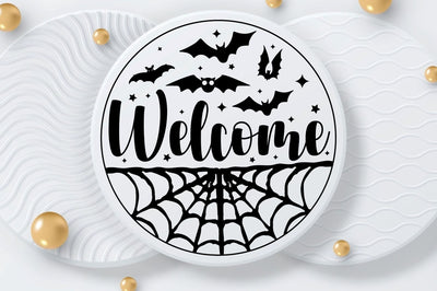 Welcome, Halloween Door Sign SVG SVG DESIGNISTIC 