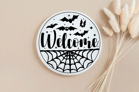 Welcome, Halloween Door Sign SVG SVG DESIGNISTIC 