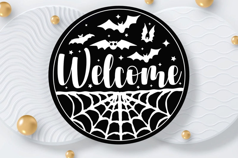 Welcome, Halloween Door Sign SVG SVG DESIGNISTIC 