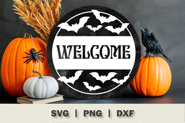 Welcome Halloween Door Sign SVG SVG Ollive Studio 