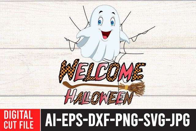 Welcome Halloween Sublimation Design Sublimation BlackCatsMedia 